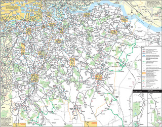 Mapa da rede de onibus de Sudeste de Londres