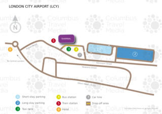 Mapa do terminal e aeroporto Londres City (LCY)