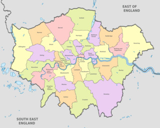 Mapa dos distritos (boroughs) de Londres