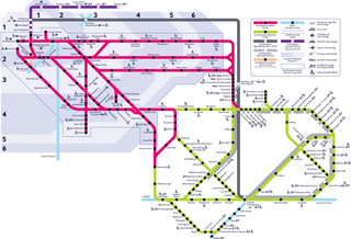 Mapa da rede de trens urbano e metropolitano Southeastern Railway