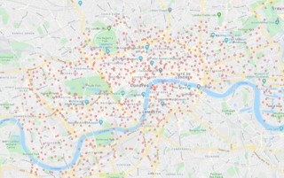 Mapa das estações Santander Cycles London