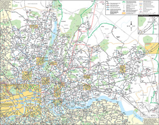 Mapa da rede de onibus de Noreste de Londres