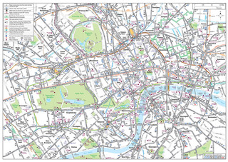 Mapa da rede de onibus do centro de Londres