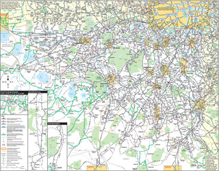 Mapa da rede de onibus de Sudoeste de Londres